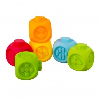 Bocioland SOFT SENSORY EDUCATIONAL BLOCKS 6 PCS BL037