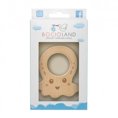 Bocioland Wooden teether Octopus, BOC0526 1