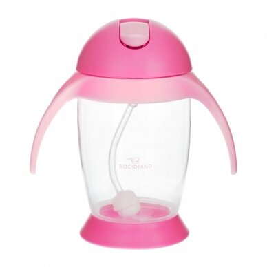 Bocioland sippy cup with weighted straw pink BOC0544 1