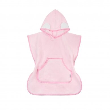 Bocioland hooded baby poncho pink BL181