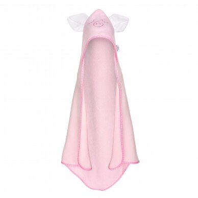 Bocioland Bath cover EARS 80x80 PINK PINK (100% Cotton) BOC0122 1