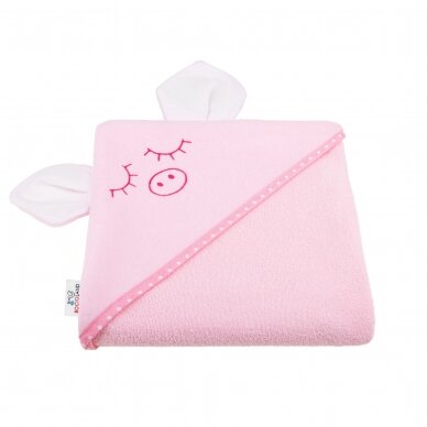 Bocioland Bath cover EARS 80x80 PINK PINK (100% Cotton) BOC0122