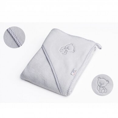 Bocioland Lamb soft bath towel – grey, 100x100, BOC0110