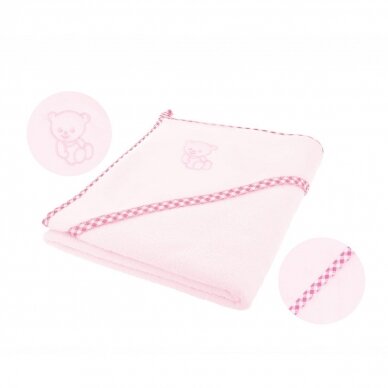 Bocioland Lamb soft bath towel – pink, 100x100, BOC0111