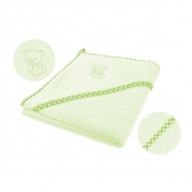 Bocioland Lamb soft bath towel – green, 100x100, BOC011