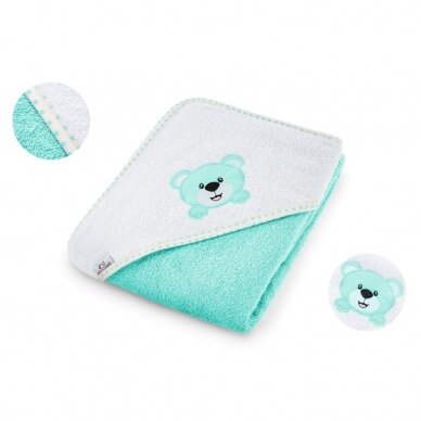 Bocioland bath cover (100% Cotton) 100x100 blue,  bear BOC0223