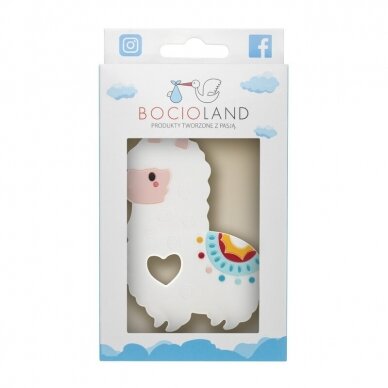 Bocioland silicone teether, WHITE LAMA BOC0509 1