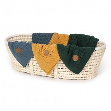 Knitted blanket in gift box (90x90) Herringbone Emerald 1