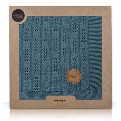 Knitted blanket in gift box (90x90) Herringbone Malibu 1