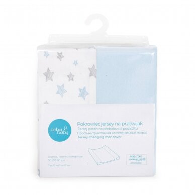 Changing mat cover Blue + Blue Stars (50x70-80) 2 pcs 4