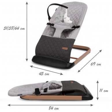 Kidwell LARO rocking bouncer grey wooden 8