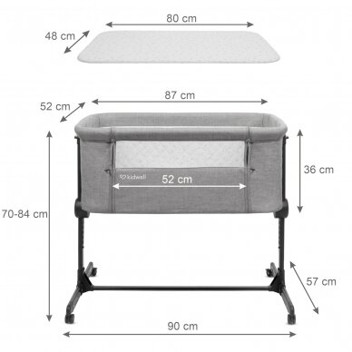 Kidwell crib Snuzzy light grey 7