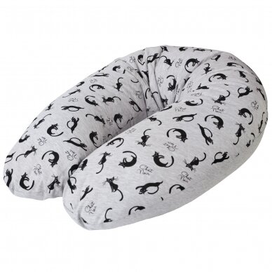 Maternity PHYSIO Pillow Multi Grey Cats jersey