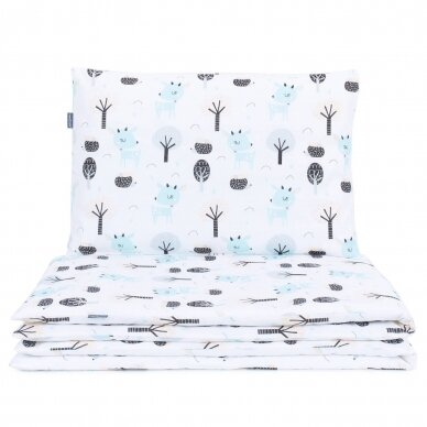 2pcs bedding set (A) owl, trees, white