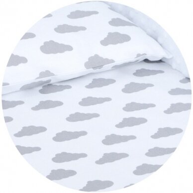 2pcs bedding set (A) clouds, white