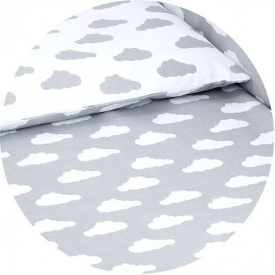 2pcs bedding set (A) clouds, white