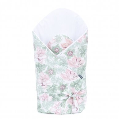 Wrap blanket Premium, Flowers in leaves