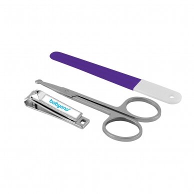 Babyono baby manicure set: nail file, scissors, clippers 068