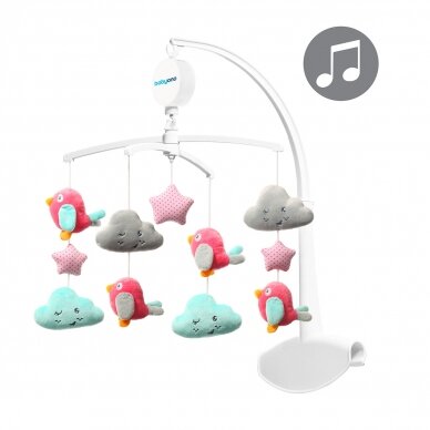 CLOUDS & BIRDS crib mobile with music box 626