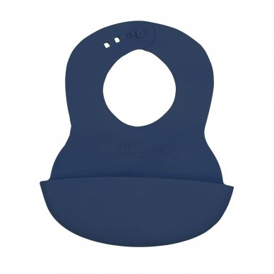 Soft baby bib with adjustable lock dark blue 835