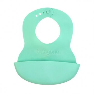 Babyono soft baby bib with adjustable lock green 835/03