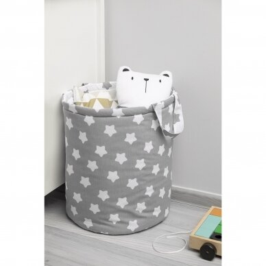 BASKET FOR TOYS - STARS GREY (40x50) 5