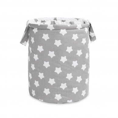 BASKET FOR TOYS - STARS GREY (40x50)