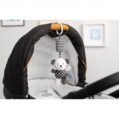 BLACK & WHITE STROLLER PENDANT, BEAR, 32cm 2