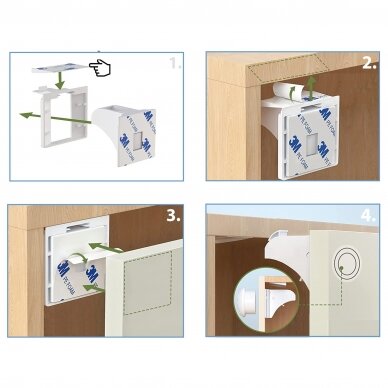 SIPO set of 4x baby safety magentic cabinet locks SBS-M4 6