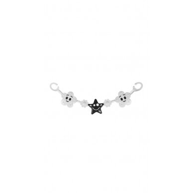 Pram rattle, black & white, flowers / star, 179