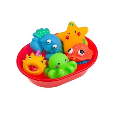 Rubber sea creatures in a baby bath 5pcs. red 125