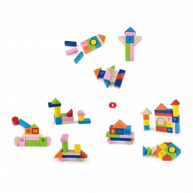 VIGA Wooden Blocks - 100pcs Alphabet & Numbers 50288 3