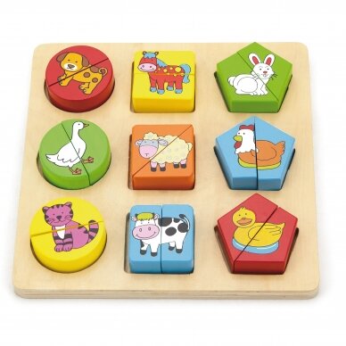 VIGA Shape Block Puzzle - Farm Animals 59585