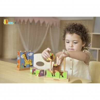 VIGA Stacking Cube Puzzle - Farm Animals 50833 5