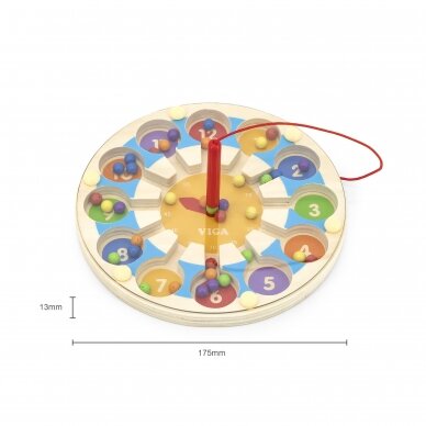 Viga medinis magnetinis žaidimas laikrodis labirintas 18M+ 44560 1